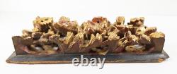 Antique Chinese Carved Gilded Wall Panel As Is Headless Heron
