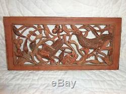 Antique Chinese Carved Relief Wood Architectural Salvage Panel, Figures, Screen