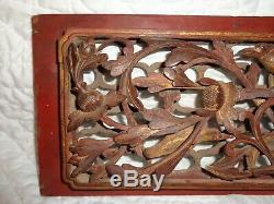 Antique Chinese Carved Relief Wood Architectural Salvage Panel, Figures, Screen