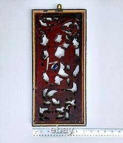 Antique Chinese Carved Wood Gild Panel