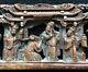 Antique Chinese Carved Wood Panel Figural Scene