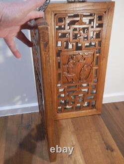 Antique Chinese Carved Wood Panels A Pair Of Wall Hangings