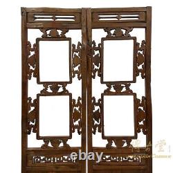 Antique Chinese Carved Wooden Window Panels Wall Arts a Pair