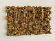 Antique Chinese Deep Carved 3d Wooden Panel Gold Gilded 18 1/8 X 11 5/8 X 2