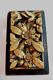 Antique Chinese Gilt Wood Carved Panel Bird & Flowers With Wax Seal