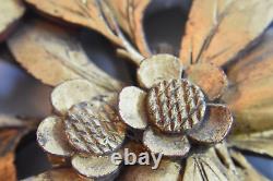 Antique Chinese Gilt Wood Carved Panel Bird & Flowers with Wax Seal