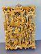 Antique Chinese Hand Carved Gilded 3d Wood Panel 16.75 H X 12 X 2