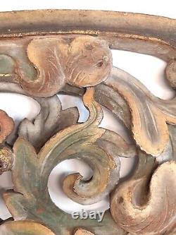Antique Chinese Hand Carved Wood Dragon Phoenix Architectural Art Panel