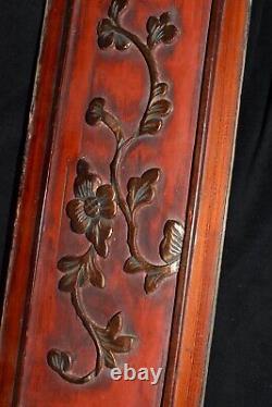 Antique Chinese / Peranakan Decorative Carved Rectangular Wood Bed Panel