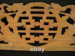 Antique Chinese Qing Dynasty Hand Carved Architectual Panel Birds & Flowers