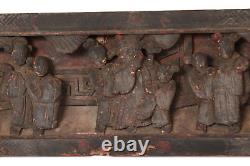 Antique Chinese Wood Carved Panel