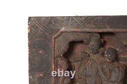 Antique Chinese Wood Carved Panel