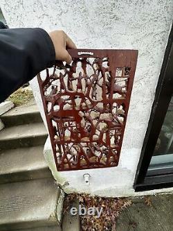 Antique Chinese Wood Carved Panel