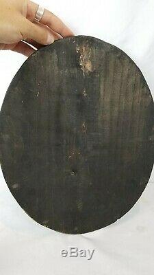 Antique Chinese Wood Carved Plaque Panel Dragons Pearl