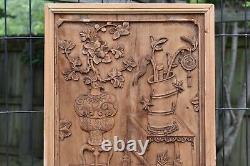 Antique Chinese Wood Carving / Carved Panel, Qing Dynasty, 19th c