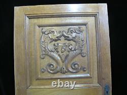 Antique DOLPHIN Carved Wood Architectural Wall DOOR Panel