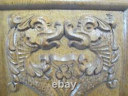 Antique DOLPHIN Carved Wood Architectural Wall DOOR Panel
