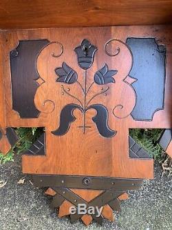 Antique EASTLAKE VICTORIAN Wood CLOCK SHELF Panel CORBEL Carved Fretwork