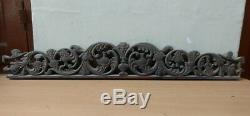 Antique Floral Hand Carved Wall Wooden Panel Double Side Carving Estate Decor US