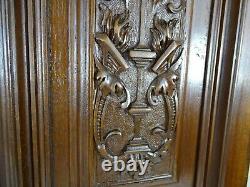 Antique French A Pair of Solid Walnut Carved Wood Door Panel Renaissance Style