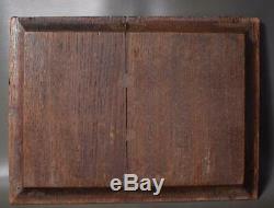 Antique French Architectural 19th. C Carved Oak Wood Wall Panel of Breton Peasant