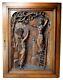 Antique French Architectural Large Thick Hand Carved Wood Salvage Door Panel