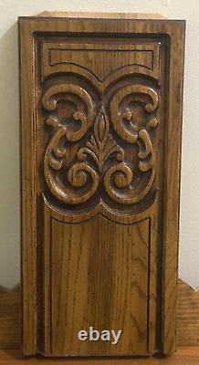 Antique French Art Nouveau Provençal Hand-Carved Solid Wood Panels 16.5 X 8.5