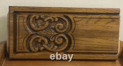 Antique French Art Nouveau Provençal Hand-Carved Solid Wood Panels 16.5 X 8.5