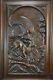 Antique French Black Forest Eagle And Chamois Carved Wood Wall Panel Door