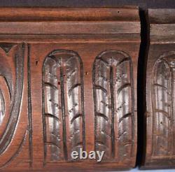 Antique French Carved Architectural Panels/Trim in Solid Walnut Wood Salvage