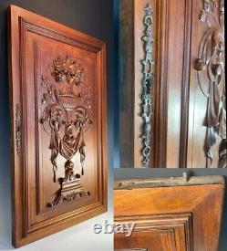 Antique French Carved Country French Walnut Panel, Cabinet or Furniture, Plaque