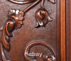 Antique French Carved Walnut Wood Panel with Dragon/Griffin Salvage