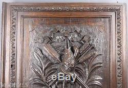 Antique French Carved Wood Architectural Panel Door hunting