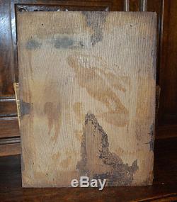Antique French Carved Wood Cabinet Architectural Panel Crest Medallion
