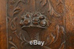 Antique French Carved Wood Cabinet Panel Fruit Basket Architectural Salvage
