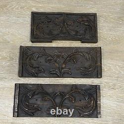 Antique French Carved Wood Panels Architectural Salvage 19th Century 1800s Old