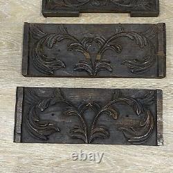 Antique French Carved Wood Panels Architectural Salvage 19th Century 1800s Old