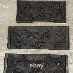 Antique French Carved Wood Panels Architectural Salvage 19th Century 1800s Old