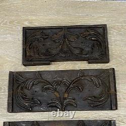 Antique French Carved Wood Panels Architectural Salvage 19th Century 1800s Old