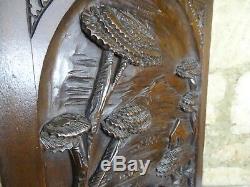 Antique French Deep Carved Architectural Panel Door Solid Walnut Wood a Couple