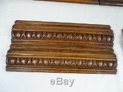 Antique French Fronts Panel Furniture, Molding Walnut Wood Hand Carved 8 pieces