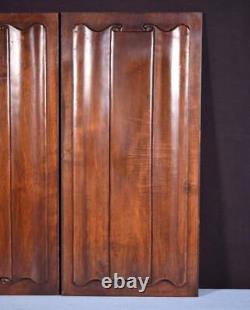 Antique French Gothic Revival Panels in Solid Walnut Wood withLinen Fold Carvings