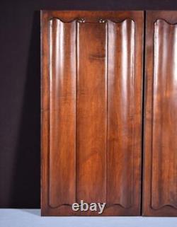 Antique French Gothic Revival Panels in Solid Walnut Wood withLinen Fold Carvings