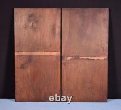 Antique French Gothic Revival Panels in Solid Walnut Wood withLinen Fold Carvings