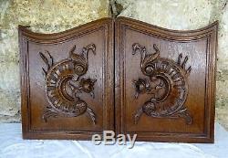 Antique French Hand Carved Oak Rococo Wood Panel Louis XVStyle Roses Wall Plaque