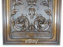 Antique French Hand Carved Walnut Wood Large Panel Wall Plaque Regence Style