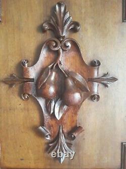 Antique French Hand Carved Wood Furniture Door Panel