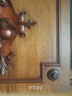 Antique French Hand Carved Wood Furniture Door Panel