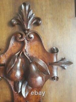 Antique French Hand Carved Wood Furniture Door Panel