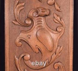 Antique French Highly Carved Panel in Oak Wood Salvage